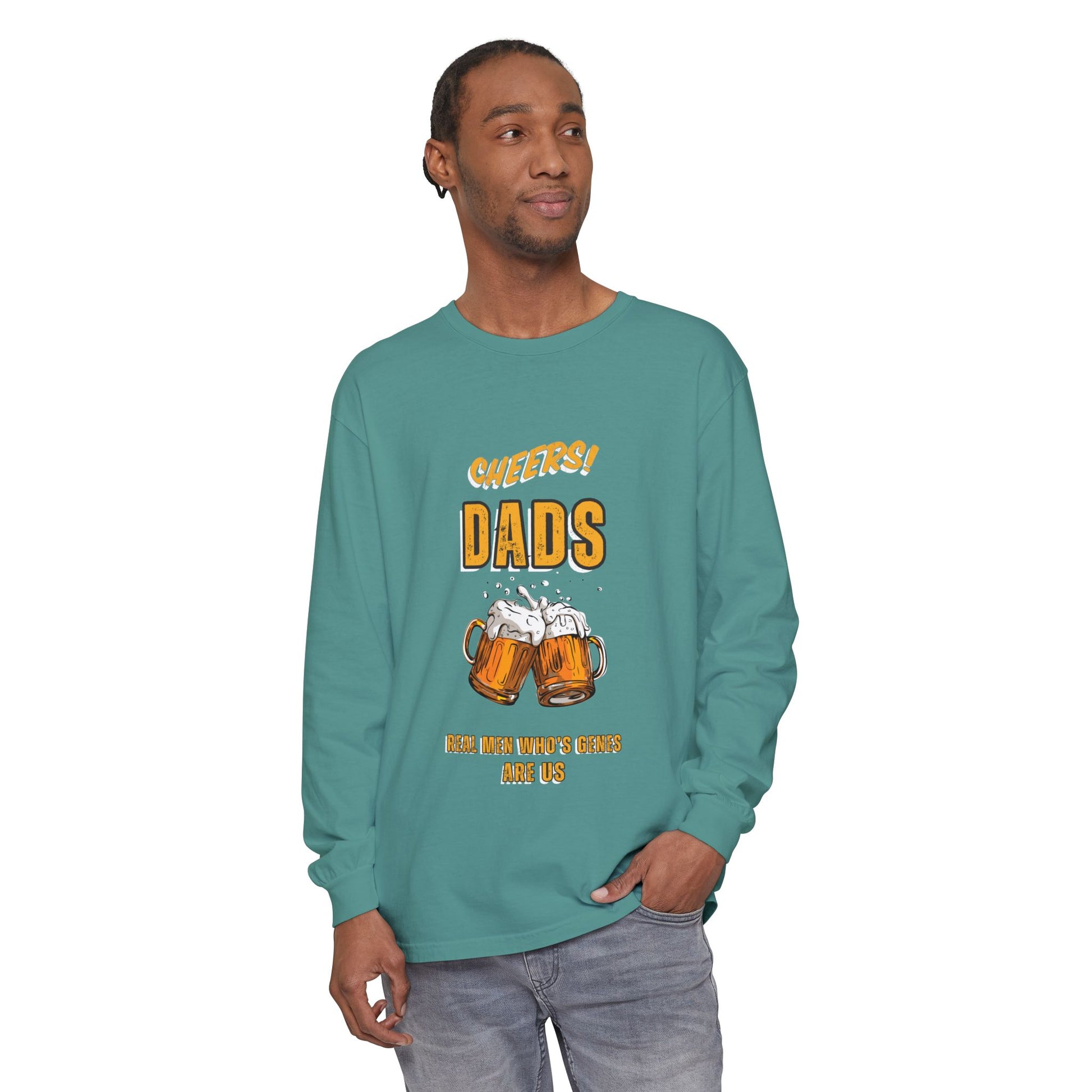 Cheers Dads Real Men Whose Genes Are Us Long Sleeve Tee Island Reef Long-sleeve