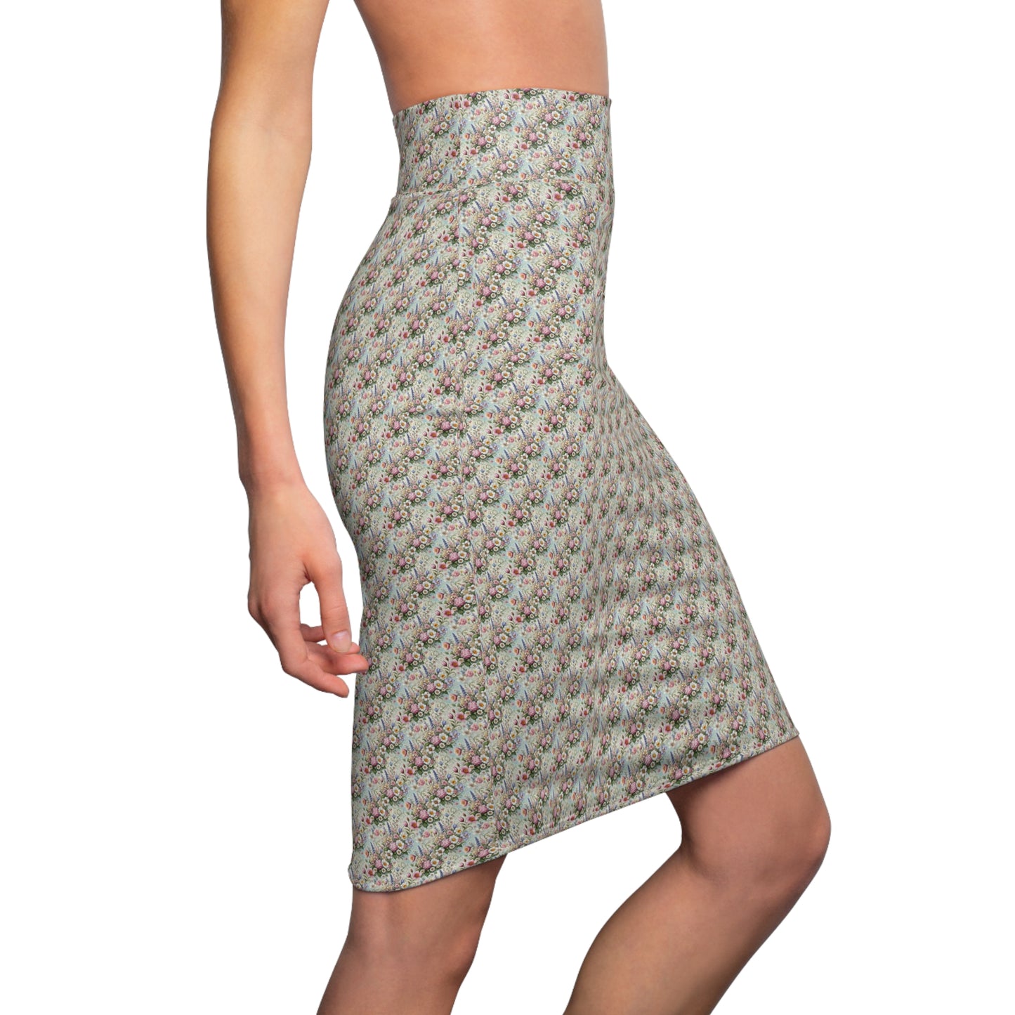 Mama in Bloom Pencil Skirt All Over Prints