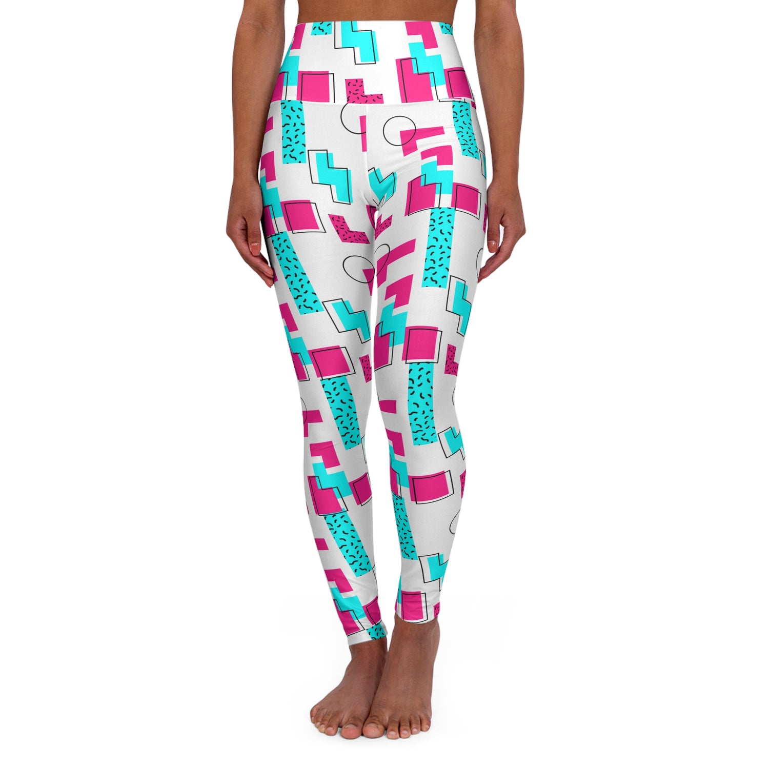 Retro Mom Glow High Waisted Yoga Leggings All Over Prints