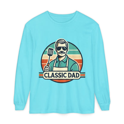 Classic Dad Garment-dyed Long Sleeve T-Shirt Lagoon Blue Long-sleeve