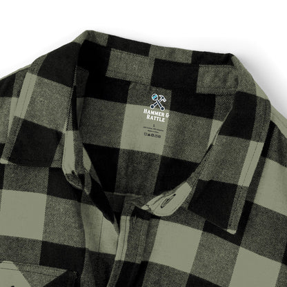 Hammer & Rattle Flannel Shirt Olive Black Long-sleeve