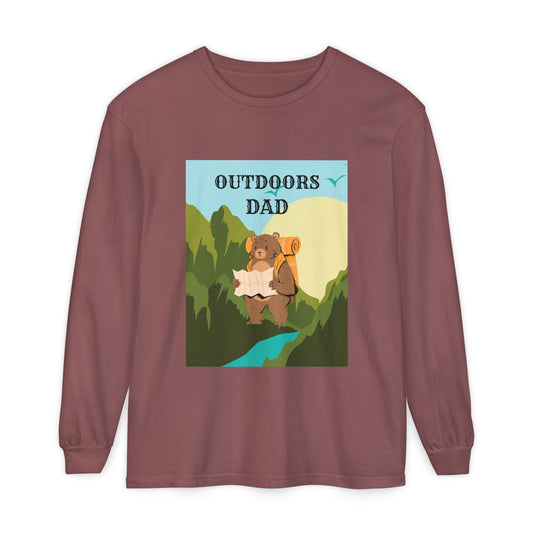 Outdoors Dad - Bear Edition Long Sleeve Tee Brick Long-sleeve